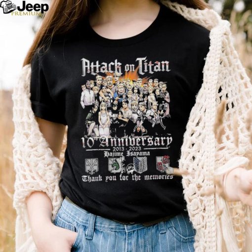 Attack On Titan 10th Anniversary 2013 2023 Memories Shirt