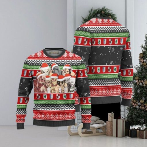 Attack On Titan Titans Ugly Christmas Sweater 3D Gift For Big Fans