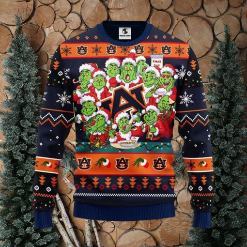 Auburn Tigers 12 Grinch Xmas Day Christmas Ugly Sweater Christmas Gift For Fans Party Hoiliday Gift