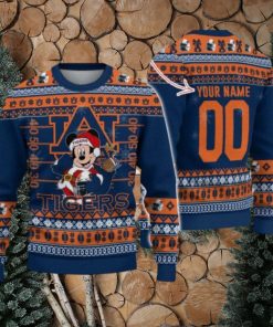 Auburn Tigers Mickey Player Custom Name And Number Ugly Christmas Sweater