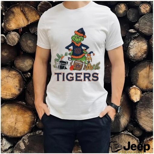 Auburn Tigers Santa Grinch And Santa Dog Christmas Shirt