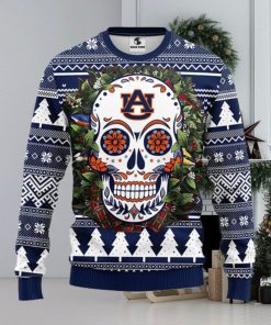 Auburn Tigers Skull Flower Ugly Christmas Ugly Sweater