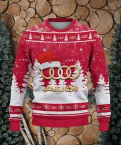 Audi Logo Wearing Santa Hat Christmas Gift Ugly Christmas Sweater For Men And Women Gift