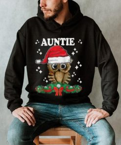 Auntie Owl Santa Christmas Xmas Matching Family Pajama Shirt