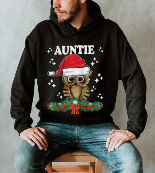 Auntie Owl Santa Christmas Xmas Matching Family Pajama Shirt