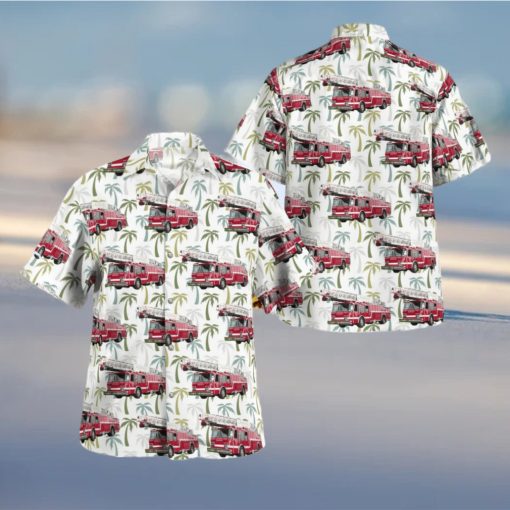 Aurora Fire Department Illinois Tropical Style AOP Print Shirt Sleeve Hawaiian Shirt