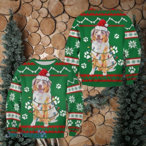 Australian Shepherd Green Christmas Sweatshirt Christmas Ugly Sweater