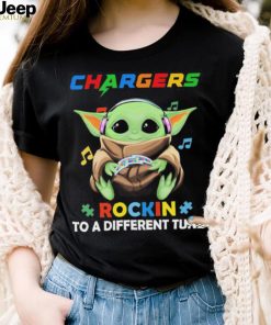 Autism Los Angeles Chargers Baby Yoda Rockin To A Different Tune Shirt