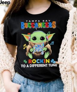 Autism Tampa Bay Buccaneers Baby Yoda Rockin To A Different Tune Shirt