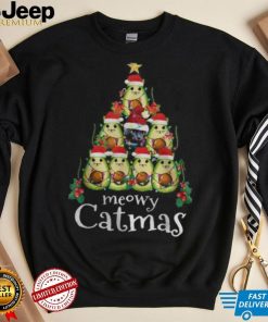 Avogato Christmas Tree Cat Avogato Fun Meowy Catmas T shirt