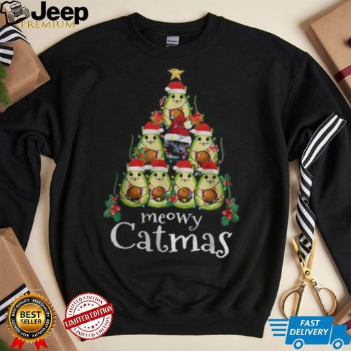 Avogato Christmas Tree Cat Avogato Fun Meowy Catmas T shirt