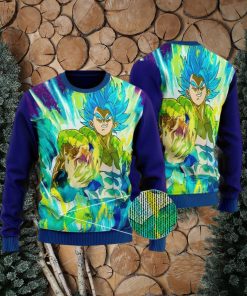 Awesome Gogeta Blue Aura Artwork DBZ Ugly Sweater