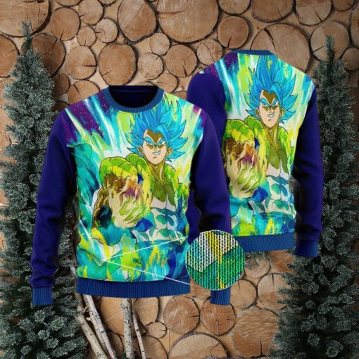 Awesome Gogeta Blue Aura Artwork DBZ Ugly Sweater