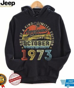 Awesome Since October 1973 Vintage Gift Men 50th Birthday T Shirt