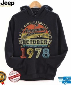 Awesome Since October 1978 Vintage Gift Men 45th Birthday T Shirt