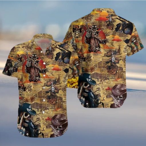 BEACH SHIRT GET NOW COWBOY SKULL HAWAIIAN SHIRT