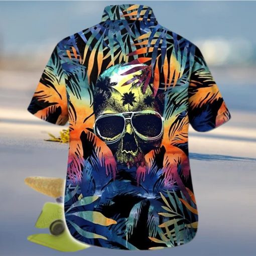 BEACH SHIRT GET NOW HAWAIIAN ALOHA SHIRTS SKULL FLOWER LEAVES 1