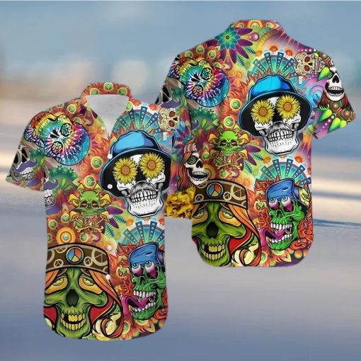 BEACH SHIRT GET NOW HAWAIIAN UNISEX ALOHA HIPPIE SKULL COLORFUL SHIRTS