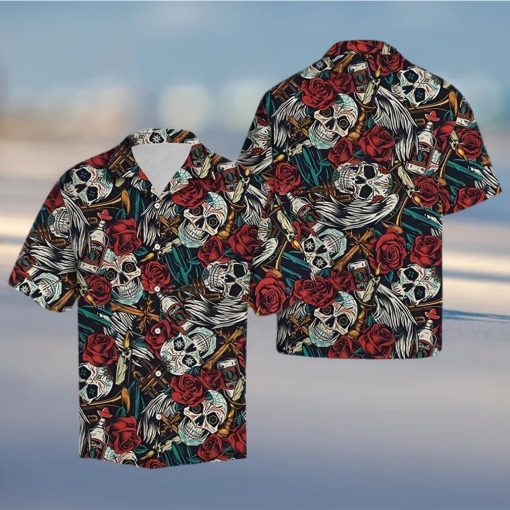 BEACH SHIRT GET NOW SKULL HAWAIIAN SHIRTS