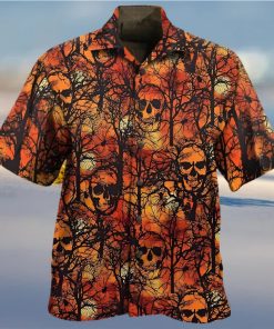 BEACH SHIRT GET NOW SKULL IN FOREST ALL OVER HAWAIIAN SHIRT