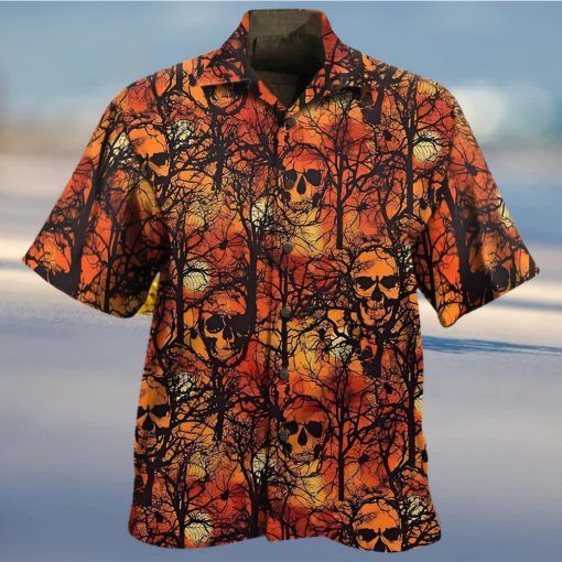 BEACH SHIRT GET NOW SKULL IN FOREST ALL OVER HAWAIIAN SHIRT