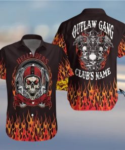 BEACH SHIRT GET NOW SKULL OUTLAW GANG MOTORCYCLE CUSTOM CLUBS HAWAIIAN ALOHA SHIRT