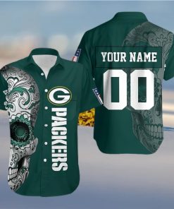 BEACH SHIRT GREEN BAY PACKERS NLF FAN SUGAR SKULL 3D PERSONALIZED HAWAIIAN SHIRt