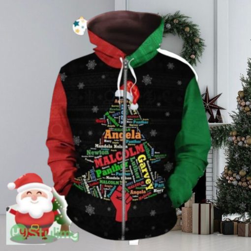 BLM – Christmas Black Power 2 Zip Hoodie 3D All Over Print