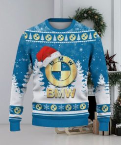 BMW Car Ugly Christmas Sweater Car Lovers Santa Hat Tree Christmas For Fans Gift