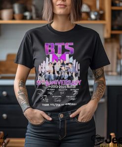 BTS 10th Anniversary 2013 – 2023 Signature Thank You For The Memories T Shirt