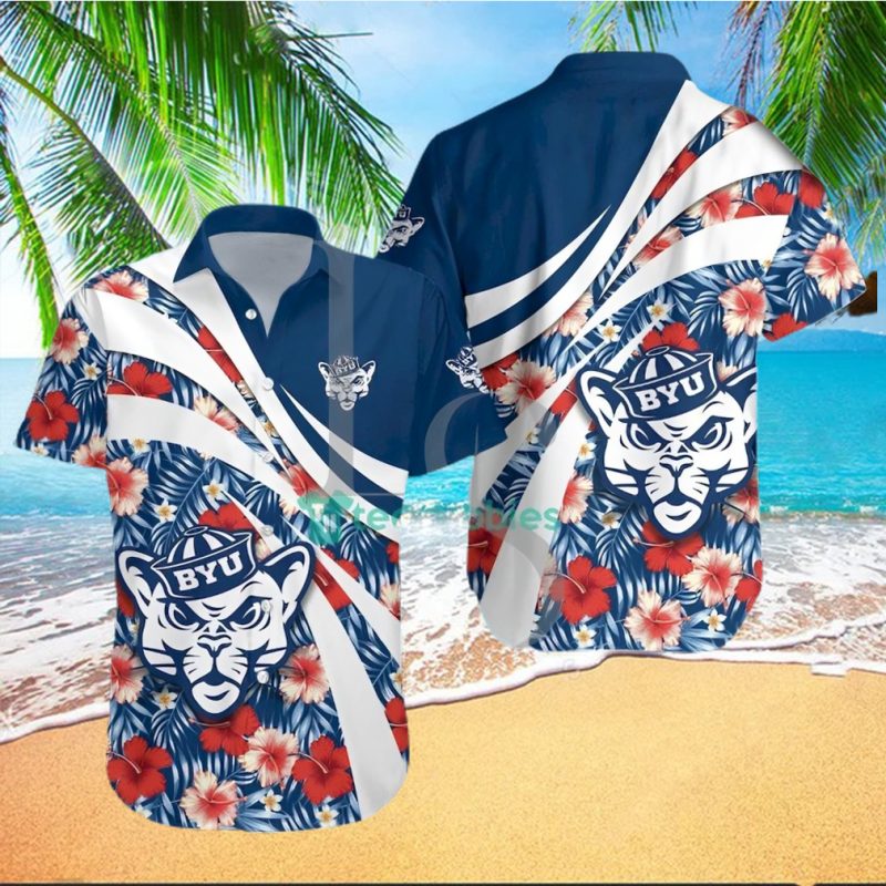 BYU Cougars NCAA Hibiscus Tropical Flower Hawaiian Shirt