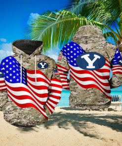 BYU Cougars NCAA US Flag Camo Veteran 3D Printed Hoodie