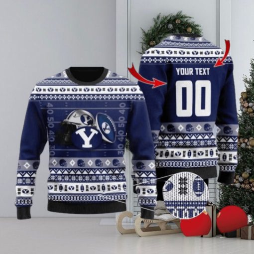 BYU Custom Name & Number Personalized Knitted Ugly Christmas Sweater