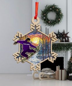 Snowboard Personalized Suncatcher Ornament