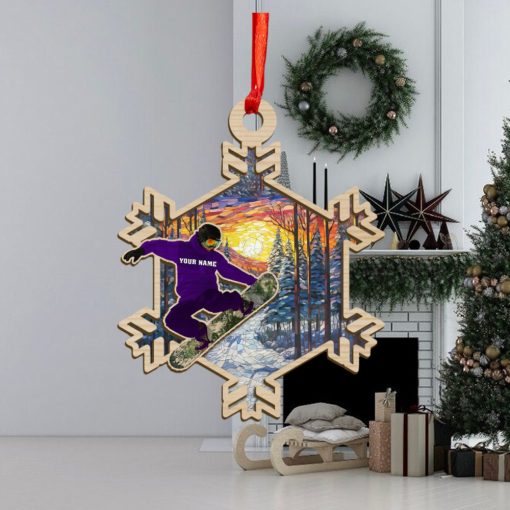 Snowboard Personalized Suncatcher Ornament