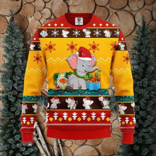 Baby Elephant Ugly Christmas Sweater Yellow Red 1 Amazing Gift Men And Women Christmas Gift