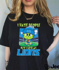 Baby Grinch I hate people but I love my Detroit Lions shirt