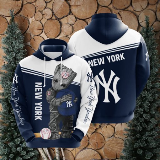 Baby Groot New York Yankees 3D Printed Hoodie