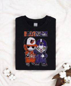 Baby Jack Skellington And Pennywise Baltimore Orioles And Ravens Halloween Shirt