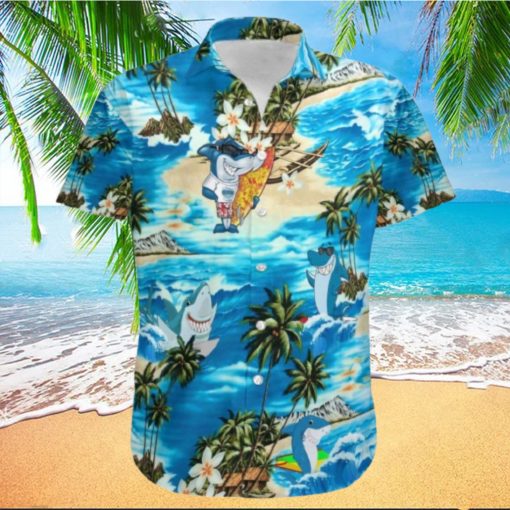 Baby Shark Surfing Summer Vibe Hawaiian Aloha Shirts