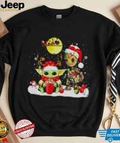 Baby Yoda And Groot Santa Christmas Shirt, Disney Star Wars Christmas Shirt