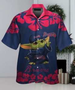 Baby Yoda Atlanta Braves Hawaiian Short Sleeve Tropical Shirt
