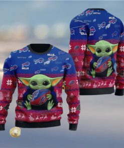 Baby Yoda Buffalo Bills Christmas NFL Football Fan Sweater