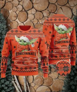 Baby Yoda Cincinnati Football Est 1968 Ugly Christmas Sweater Bengals Gifts