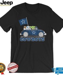 Baby Yoda Drive A Car Dallas Cowboys Football Flag Logo Shirt