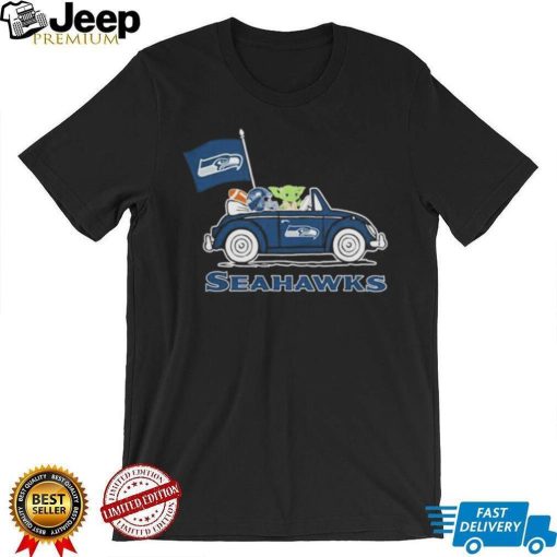 Baby Yoda Drive A Car Seattle Seahawks Football Flag Logo Shirt