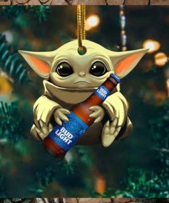 Baby Yoda Hug Bud Light Ultra For Beer Lovers 2023 Christmas Star Wars Gift Ornament