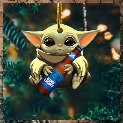 Baby Yoda Hug Bud Light Ultra For Beer Lovers 2023 Christmas Star Wars Gift Ornament