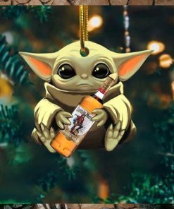 Baby Yoda Hug Captain Morgan For Whiskey Lovers 2023 Christmas Star Wars Gift Ornament