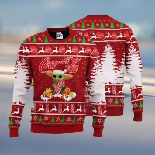 Baby Yoda Hug Coca Cola 3D Printed Ugly Christmas Sweater